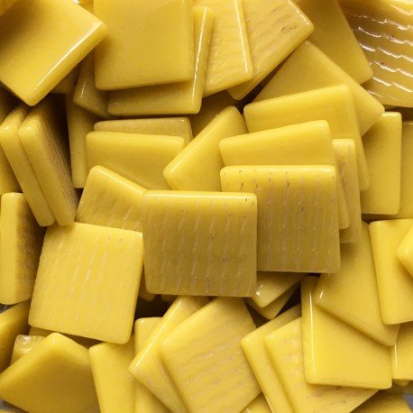 Verre Mosaique - glass mosaic -Glasmosaik-glasmozaïek-Pâte de Verre 25mm Opaalgeel - mosaicshop