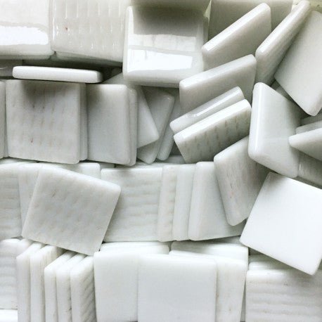 Verre Mosaique - glass mosaic -Glasmosaik-glasmozaïek-Pâte de Verre 25mm Opaalwit - mosaicshop