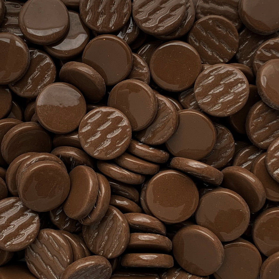 Verre Mosaique - glass mosaic -Glasmosaik-glasmozaïek-Ronde Glastegel 18mm Bruin - mosaicshop