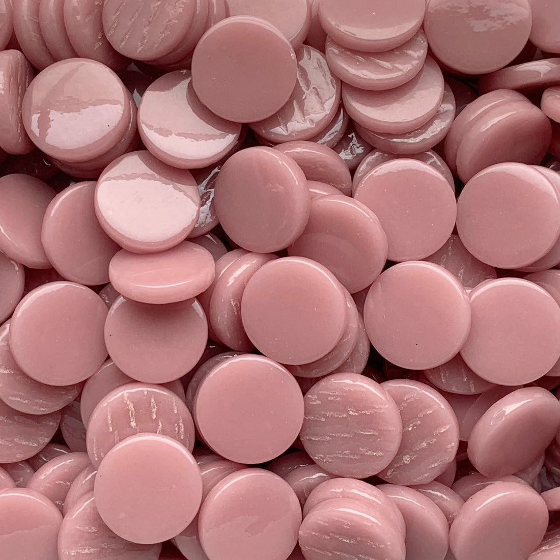 Verre Mosaique - glass mosaic -Glasmosaik-glasmozaïek-Ronde Glastegel 18mm Donkerroze - mosaicshop