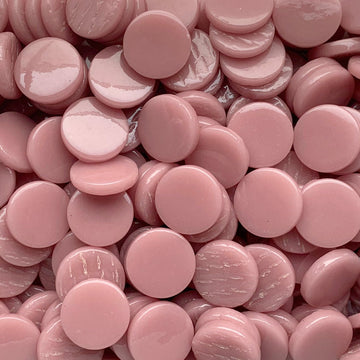 Verre Mosaique - glass mosaic -Glasmosaik-glasmozaïek-Ronde Glastegel 18mm Donkerroze - mosaicshop