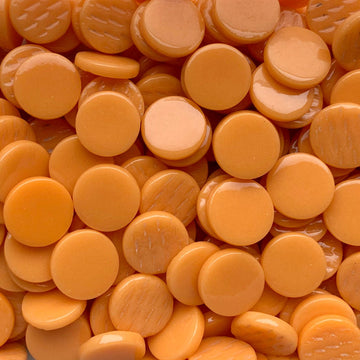 Verre Mosaique - glass mosaic -Glasmosaik-glasmozaïek-Ronde Glastegel 18mm Opaaloranje - mosaicshop