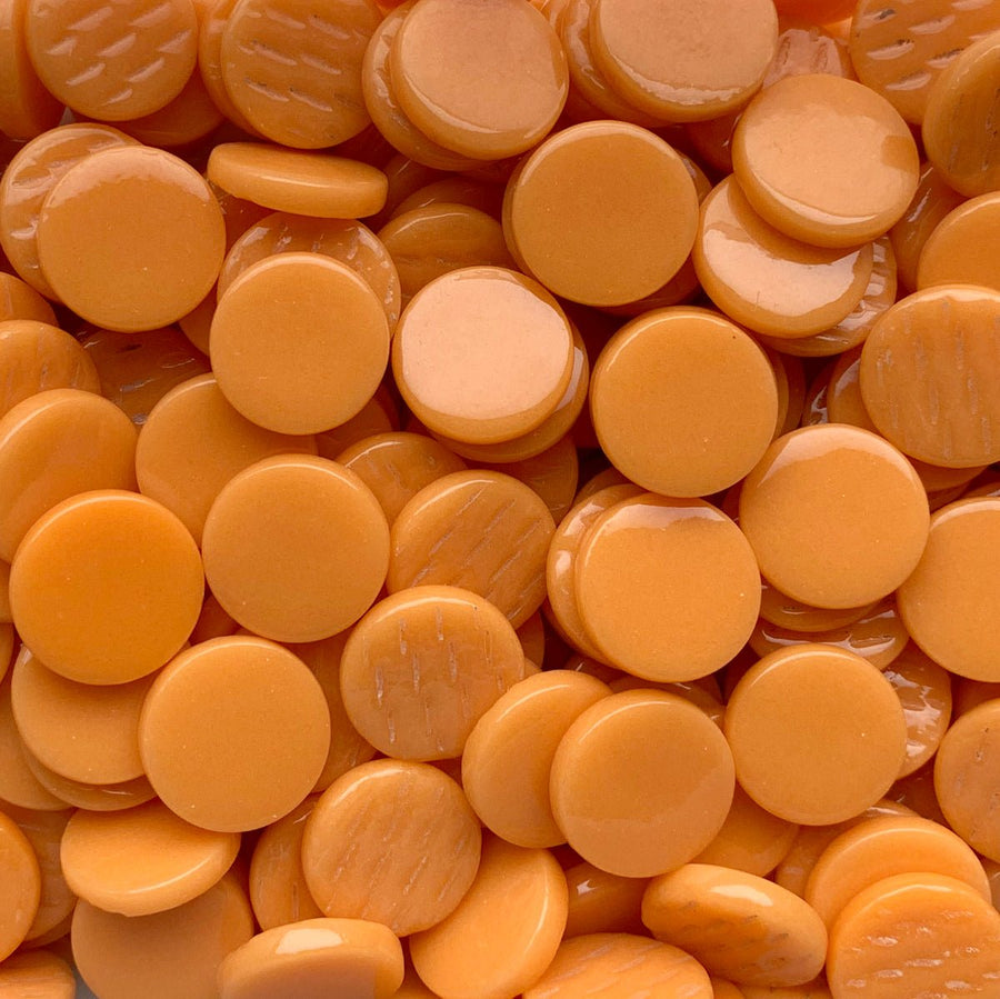 Verre Mosaique - glass mosaic -Glasmosaik-glasmozaïek-Ronde Glastegel 18mm Opaaloranje - mosaicshop