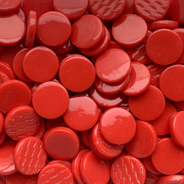 Verre Mosaique - glass mosaic -Glasmosaik-glasmozaïek-Ronde Glastegel 18mm Rood - mosaicshop