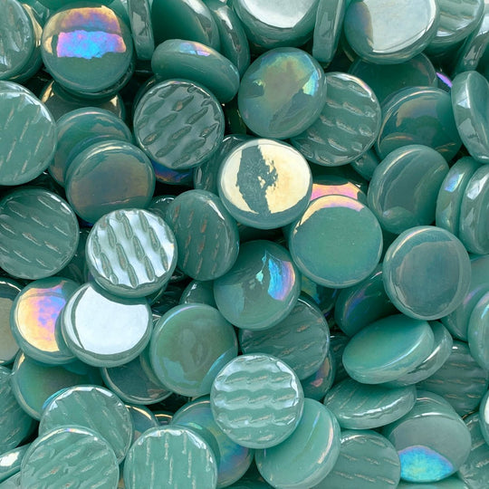Rounds Pearlised 18mm   Pale Teal