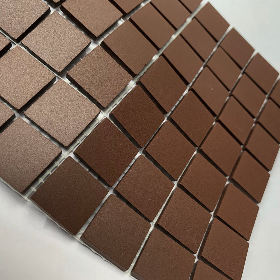 Winckelmans Brun – matta mosaikplattor, 20x20 mm på nät