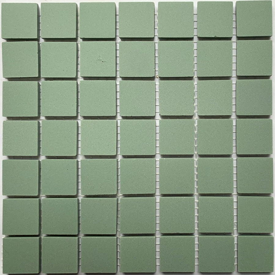Winckelmans Vert Pale – matta mosaikplattor, 20x20 mm på nät