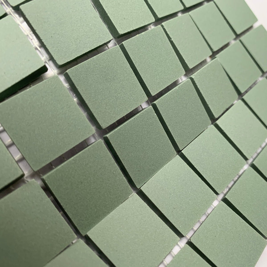 Winckelmans Vert Pale – matta mosaikplattor, 20x20 mm på nät